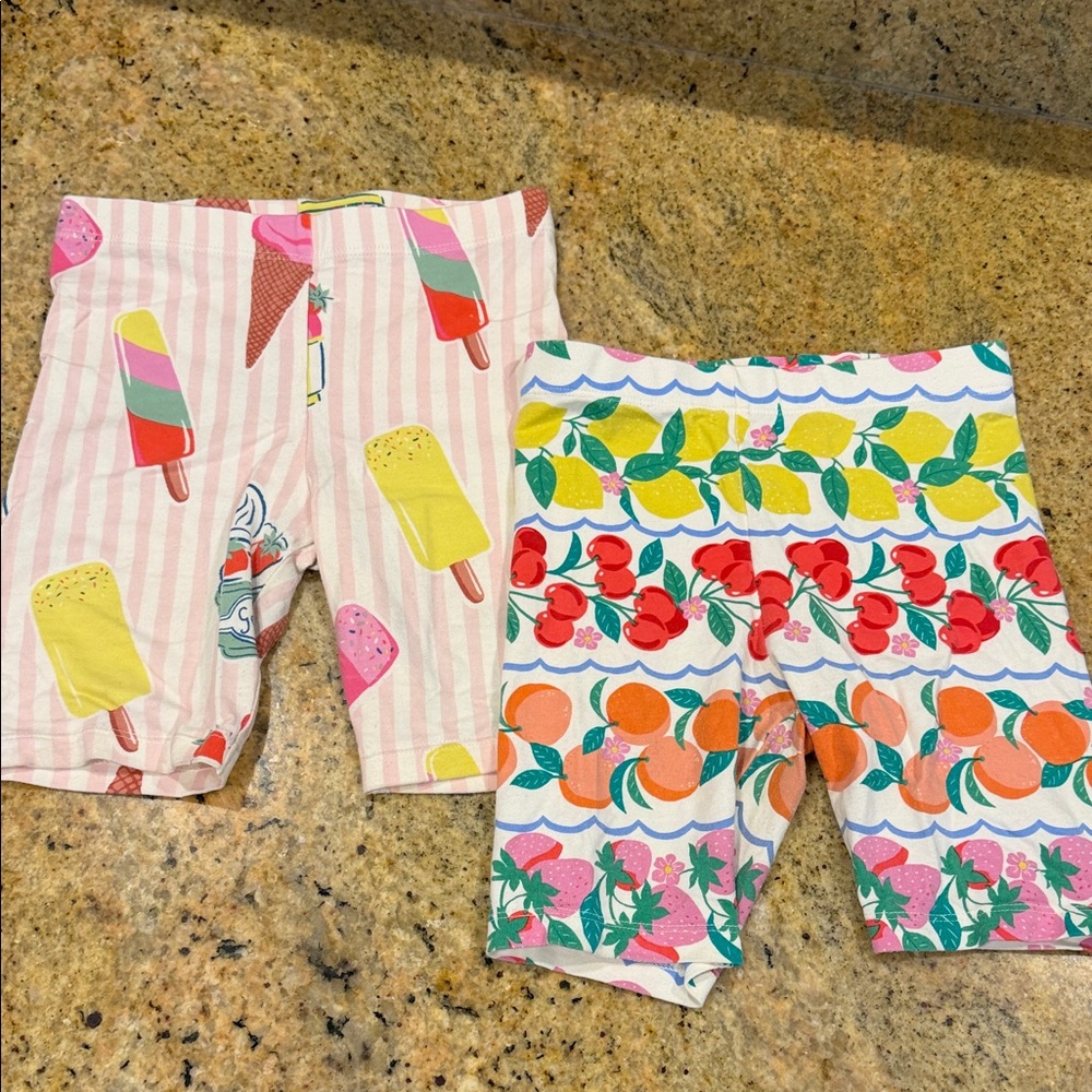 Girls' Colorful Fruit & Popsicle Print Bike Shorts - 2-Pack